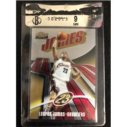 Lebron James 2003-04 Topps Finest Rookie Card (Beckett Raw Review 9)