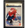 Image 1 : THEO FLEURY SIGNED 1990-91 UPPER DECK HOCKEY CARD
