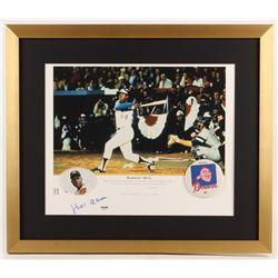 Hank Aaron Signed Atlanta Braves 22x26 Custom Framed Photo (PSA COA)