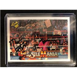 BRETT "THE HITMAN" HART SIGNED CLASSIC  WWF WRESTLEMANIA TRADING CARD