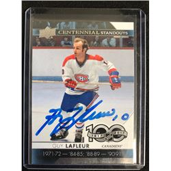GUY LAFLEUR SIGNED UPPER DECK CENTENNIAL STANDOUTS HOCKEY CARD