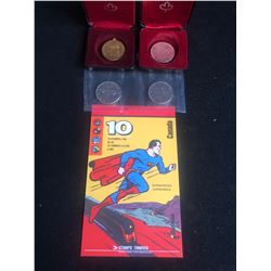 CANADIAN COINS/ STAMPS LOT (SUPERMAN STAMPS...)