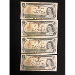 1973 $1 UNCIRCULATED SEQUENTIAL CANADIAN BANK NOTES