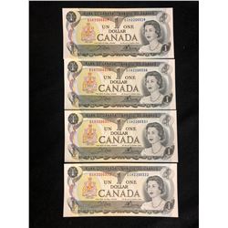 1973 $1 UNCIRCULATED SEQUENTIAL CANADIAN BANK NOTES .