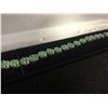 Image 2 : TOP RICH GREEN OVAL CUT TROIS FEUILLES EMERALD TENNIS BRACELET (925 STERLING SILVER)
