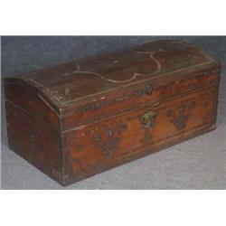 EARLY CARVED WALNUT CHEST  18th Century, possibly