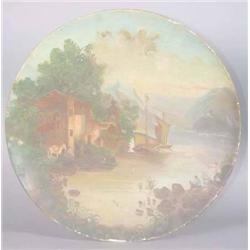 PAINTED 19TH CENTURY PAPER  MACHE CHARGERS