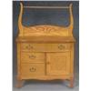 Image 1 : OAK LATE VICTORIAN COMMODE  with towel bar, circa
