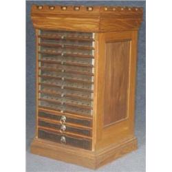 MONUMENTAL VICTORIAN (13)  DRAWER SPOOL CABINET, 