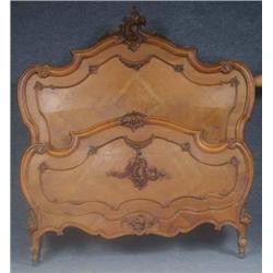 FRENCH WALNUT ROCOCO CARVED  BED, height: 65 