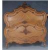 Image 1 : FRENCH WALNUT ROCOCO CARVED  BED, height: 65 