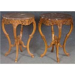 FRENCH MATCHING MARBLE TOP  PARLOR TABLES, circa 