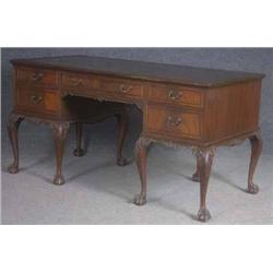 CHIPPENDALE STYLE MAHOGANY  EIGHT LEG EXECUTIVE D