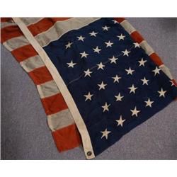 AMERICAN 45 STAR FLAG  with  embroidered stars, h