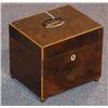 Image 1 : ENGLISH TEA CADDY with brass  and ball feet 