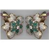 Image 1 : EMERALD AND DIAMOND EARRINGS  