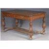 Image 1 : OAK LIBRARY TABLE with  two drawers, original har