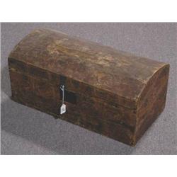 WALLPAPER COVERED BOX, early  1800s 