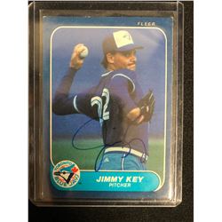 1986 Fleer Toronto Blue Jays Signed Baseball Card #63 Jimmy Key