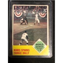 1963 Topps #144 Roger Maris 1962 World Series Game #3 - New York Yankees