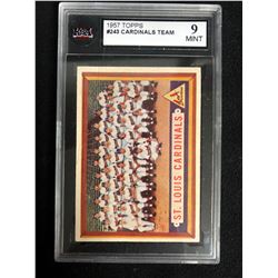 1957 TOPPS #243 CARDINALS TEAM (9 MINT)