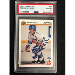 1991 UPPER DECK #21 TEEMU SELANNE (GEM MINT 10)