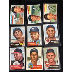 1953 TOPPS BASEBALL CARD LOT