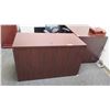 Image 2 : 2-Section Desk w/ Wooden & Metal File Cabinets, Rolling Chair, etc