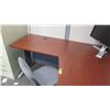 Image 4 : 2-Piece "L" Shaped Desk, Chair & Cubicle Walls (tall wall approx. 63"W & 63"H, short walls 63"x47")