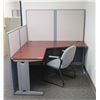 Image 1 : 2-Piece "L" Shaped Desk w/ Chair & Cubicle Walls (tall wall approx. 63"W x 62.5"H, small wall 64x47)