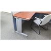 Image 3 : 2-Piece "L" Shaped Desk w/ Chair & Cubicle Walls (tall wall approx. 63"W x 62.5"H, small wall 64x47)