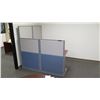 Image 6 : 2-Piece "L" Shaped Desk w/ Chair & Cubicle Walls (tall wall approx. 63"W x 62.5"H, small wall 64x47)