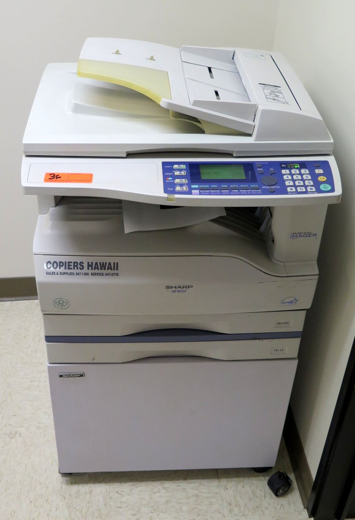 SHARP AR-M207 Digital Multi-Function Copier System w/ Cabinet Stand