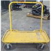 Image 1 : Yellow Metal 4 Wheel Rolling Dolly Hand Truck Cart Capacity 3000 Lbs