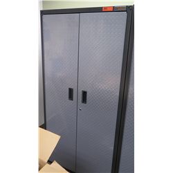 Gladiator Diamond Plate Cabinet GAJG36FDYG03 Gearbox Cabinet w/ 3 Shelves 3ftW x 2ftD x 6ft Tall