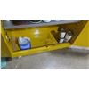 Image 9 : Metal Yellow 2-Door Cabinet w/ 3 Shelves & Contents - Paint, Thinner, Bug Spray, etc 43” x 18”D x 65