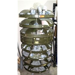 Round Metal 8 Tier Shelf w/ Contents - Fittings,  Bolts, Bushings, Connectors, etc