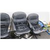 Image 4 : Qty 6 Rolling Black Office Chairs on Wheels (Shows Some Wear)