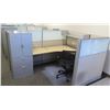 Image 1 : Qty 6 Desks w/ Rolling Chairs, Filing Cabinets & Cubicle Walls (Buyer Needs to Disassemble)