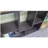 Image 2 : Black Wooden Multi-Tier Display Shelf w/ Misc Books 71"L x 11.5"D x 35"H