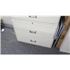 Image 3 : Qty 2 Stacked Beige 2-Drawer Lateral File Cabinets (36"W x 18.5"D x 25.5"H)