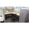Image 2 : Qty 6 Desks w/ Rolling Chairs, Filing Cabinets & Cubicle Walls (Buyer Needs to Disassemble)