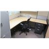 Image 4 : Qty 4 Desks w/ Rolling Chairs, Filing Cabinets & Cubicle Walls (Buyer Needs to Disassemble)