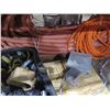 Image 15 : Contents of Shelving: Wheelbarrow, Rebar, Hose, Tarps, Black Storage Cases w/ Wheels, etc.