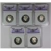 Image 1 : FIVE SILVER KENNEDY HALF DOLLARS