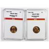 Image 1 : TWO 1909 VDB LINCOLN CENTS: