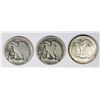 Image 2 : THREE WALKING LIBERTY HALF DOLLARS