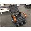 Image 2 : BLACK LEATHER MASSAGE CHAIR WITH LEG MASSAGER, MODEL HTT-10CRP
