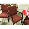 Image 2 : LOT OF 3 RED MAHOGANY FRAME ARM CHAIRS