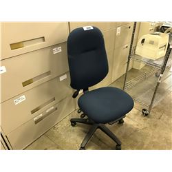 BLUE MULTI LEVER TASK CHAIR, NO ARMS